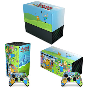KIT Capa Anti Poeira e Skin Anti-Rage Xbox Series X Horizontal - Hora de Aventura - Pop Arte Skins