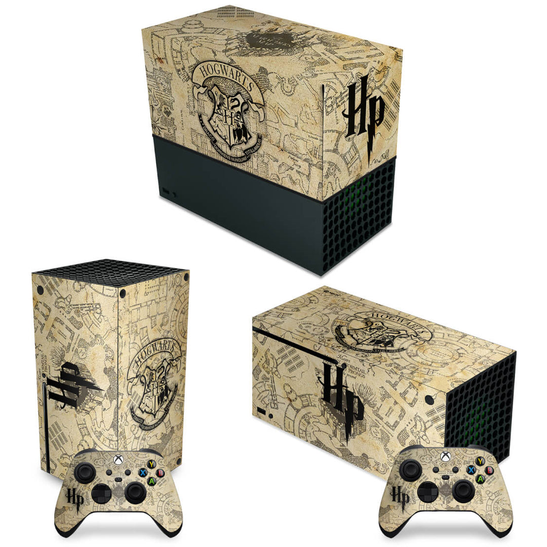 KIT Capa Anti Poeira e Skin Anti-Rage Xbox Series X Horizontal - Harry Potter - Pop Arte Skins