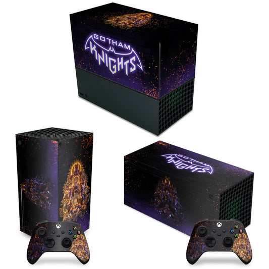 KIT Xbox Series X Capa Anti Poeira e Skin Anti-Rage Horizontal - Gotham Knights