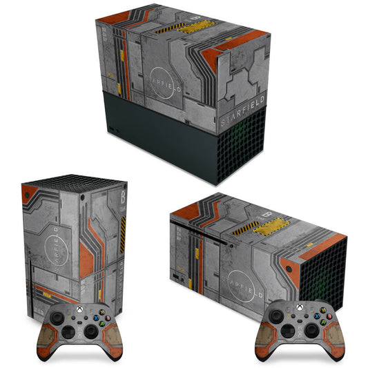 KIT Xbox Series X Capa Anti Poeira e Skin Anti-Rage Horizontal - Starfield