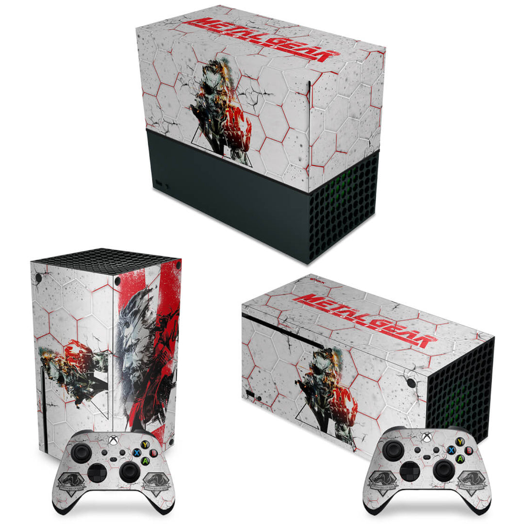 KIT Capa Anti Poeira e Skin Anti-Rage Xbox Series X Horizontal - Metal Gear Solid - Pop Arte Skins