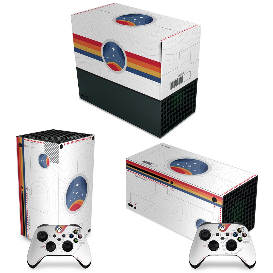 KIT Xbox Series X Capa Anti Poeira e Skin Anti-Rage Horizontal - Starfield Edition
