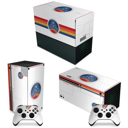 KIT Xbox Series X Capa Anti Poeira e Skin Anti-Rage Horizontal - Starfield Edition