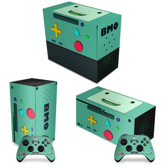 KIT Xbox Series X Capa Anti Poeira e Skin Anti-Rage Horizontal - BMO Hora de Aventura