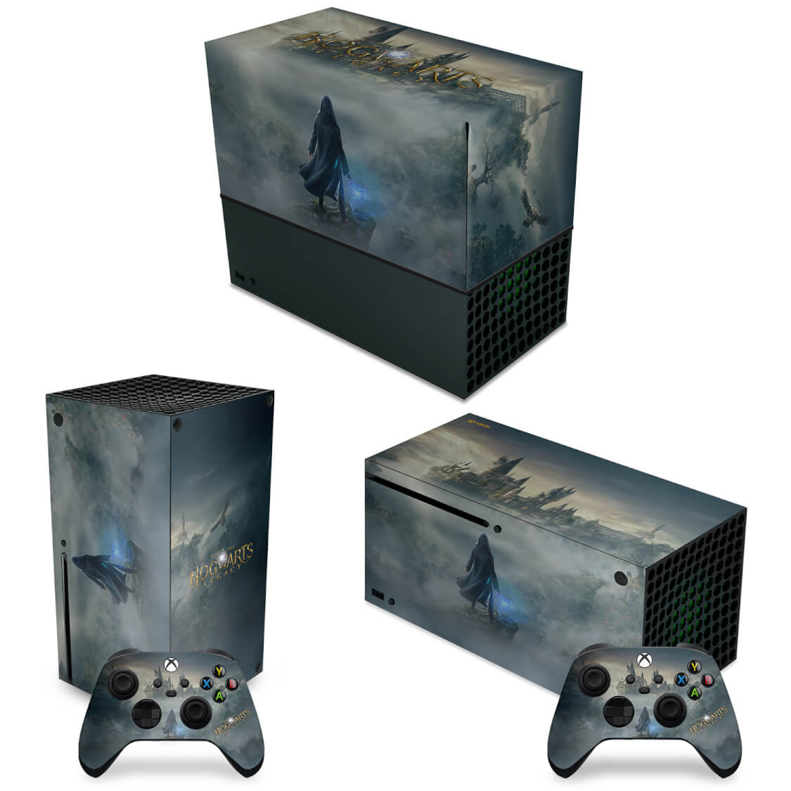 KIT Xbox Series X Capa Anti Poeira e Skin Anti-Rage Horizontal - Hogwarts Legacy