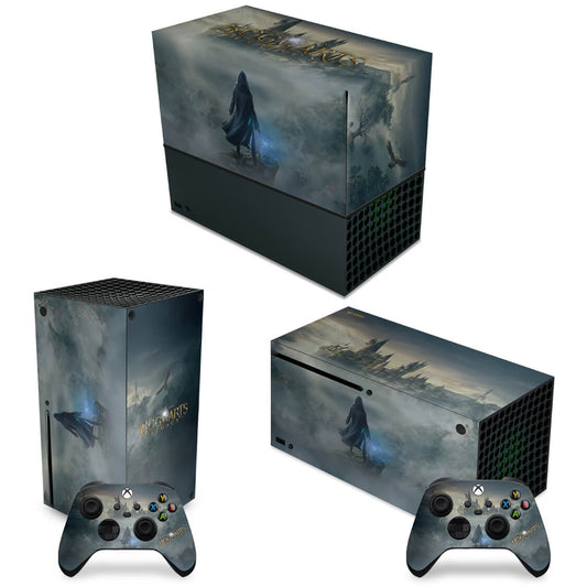 KIT Xbox Series X Capa Anti Poeira e Skin Anti-Rage Horizontal - Hogwarts Legacy