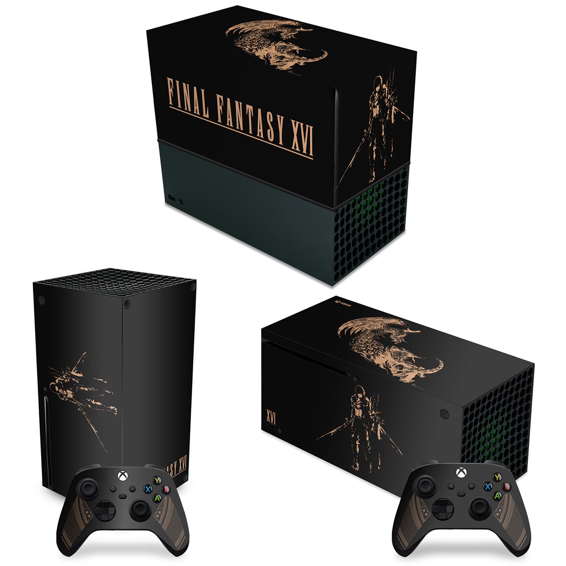 KIT Xbox Series X Capa Anti Poeira e Skin Anti-Rage Horizontal - Final Fantasy XVI Edition