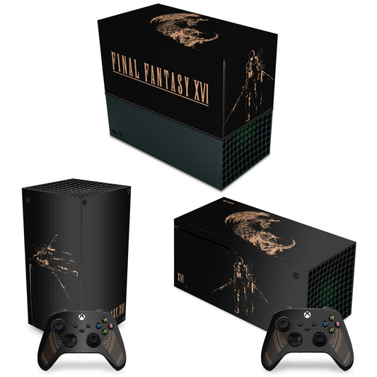 KIT Xbox Series X Capa Anti Poeira e Skin Anti-Rage Horizontal - Final Fantasy XVI Edition