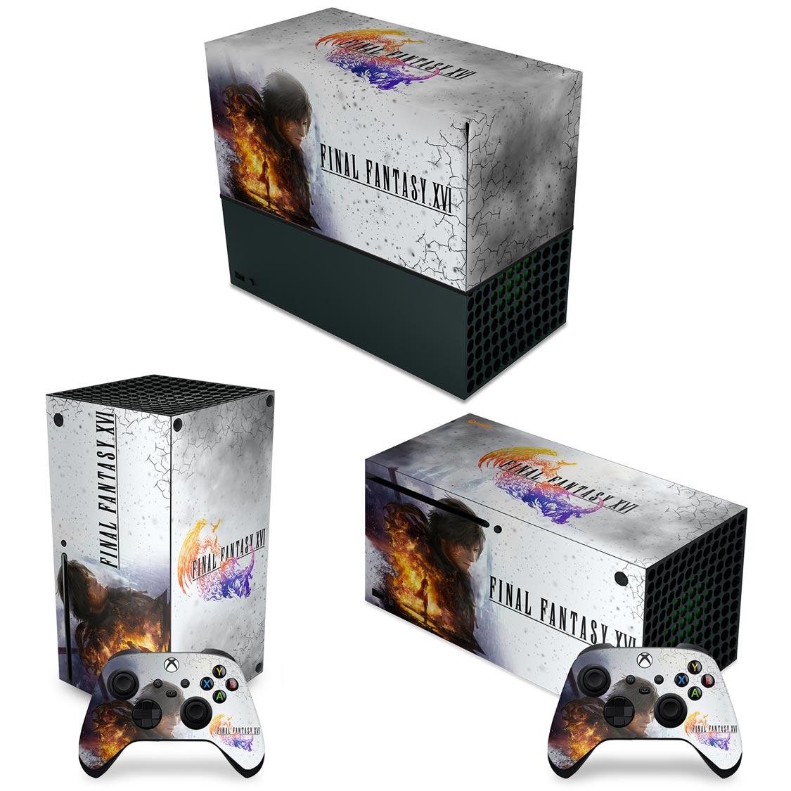KIT Xbox Series X Capa Anti Poeira e Skin Anti-Rage Horizontal - Final Fantasy XVI