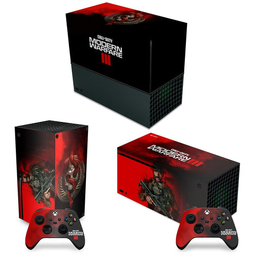 KIT Capa Anti Poeira e Skin Anti-Rage Xbox Series X Horizontal - Call Of Duty Modern Warfare III