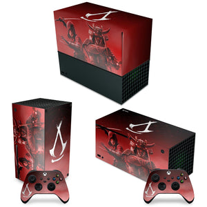 KIT Capa Anti Poeira e Skin Anti-Rage Xbox Series X Horizontal - Assassin's Creed Shadows - Pop Arte Skins