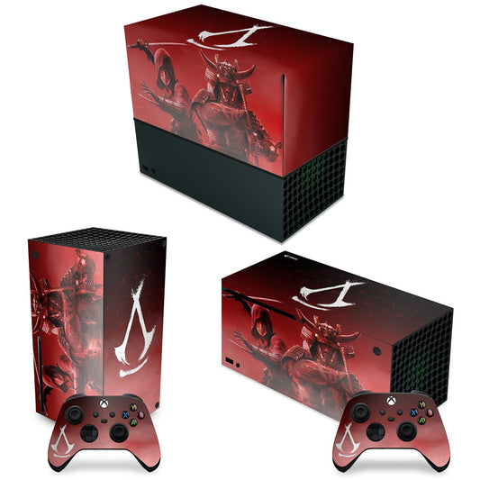 KIT Xbox Series X Capa Anti Poeira e Skin Anti-Rage Horizontal - Assassin's Creed Shadows
