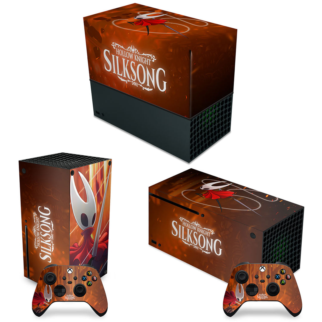 KIT Capa Anti Poeira e Skin Anti-Rage Xbox Series X Horizontal - Hollow Knight: Silksong