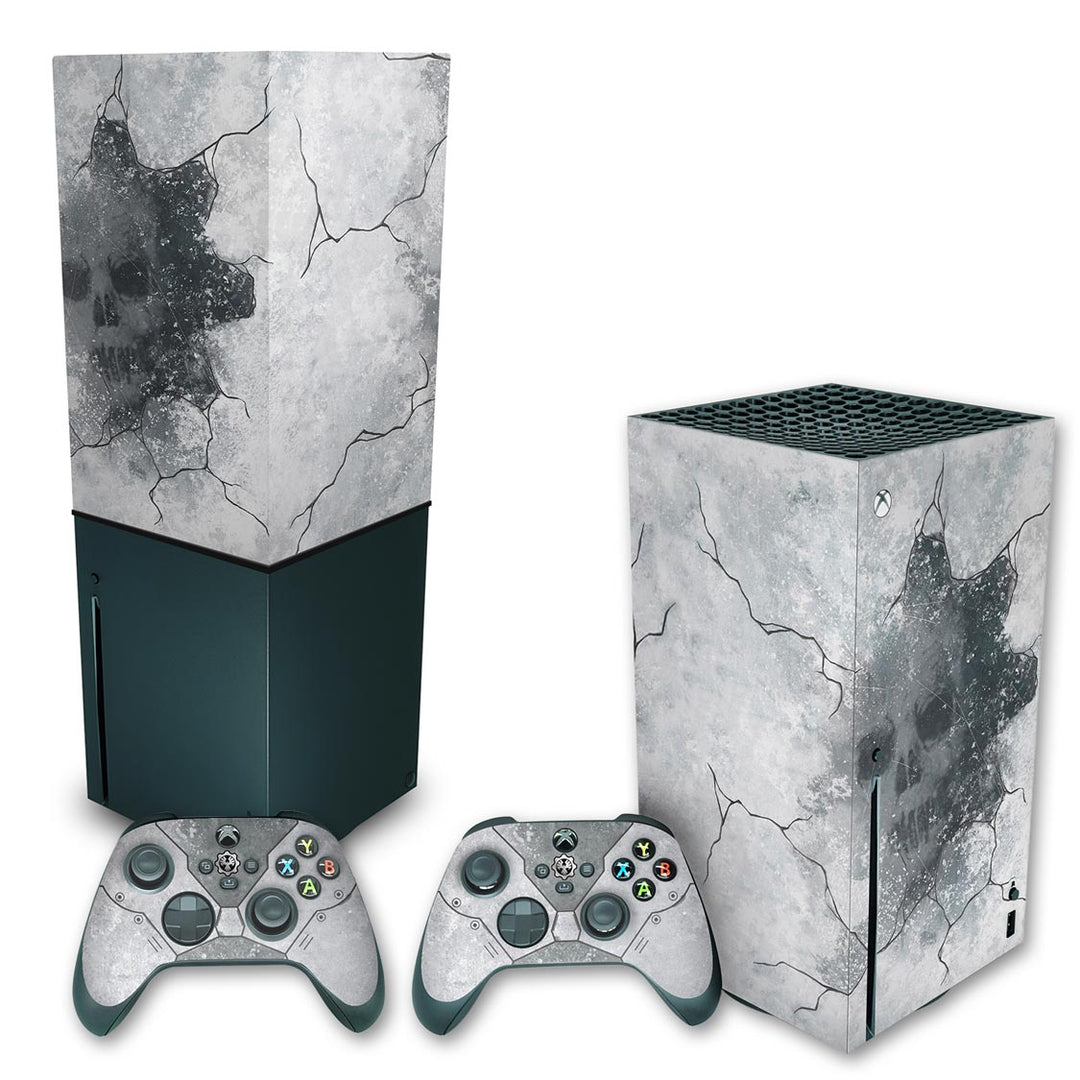 KIT Capa Anti Poeira e Skin Anti-Rage Xbox Series X Vertical - Gears 5 Bundle - Pop Arte Skins