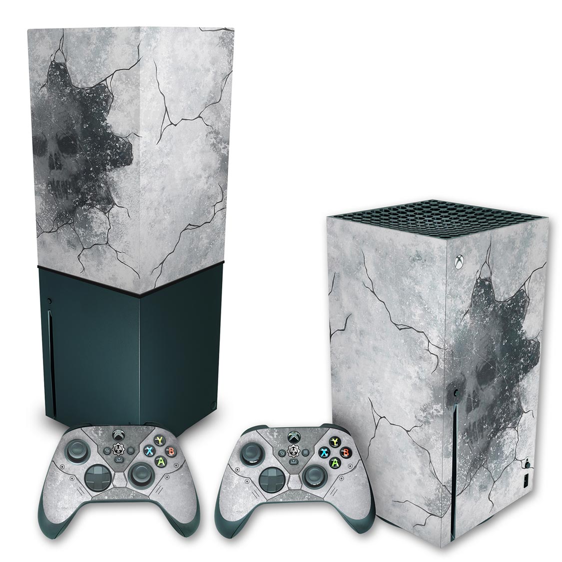 KIT Capa Anti Poeira e Skin Anti-Rage Xbox Series X Vertical - Gears 5 Bundle