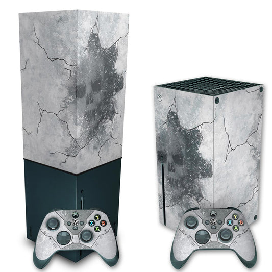 KIT Xbox Series X Skin Anti-Rage e Capa Anti Poeira Vertical - Gears 5 Bundle