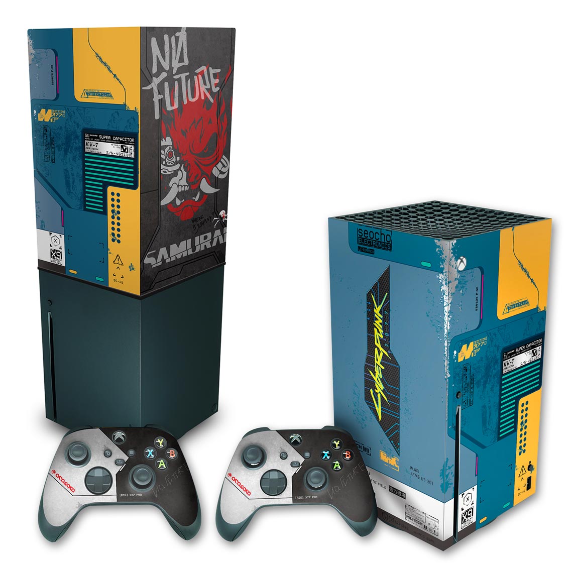 KIT Capa Anti Poeira e Skin Anti-Rage Xbox Series X Vertical - Cyberpunk 2077 Bundle