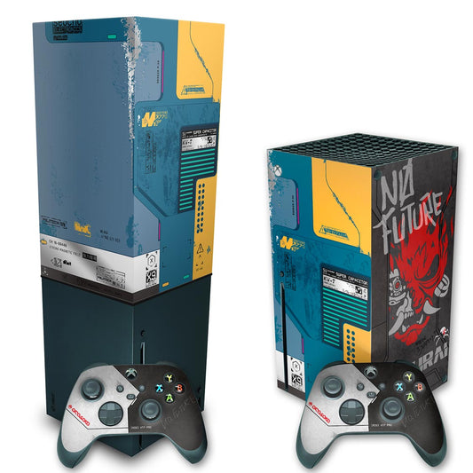 KIT Xbox Series X Skin Anti-Rage e Capa Anti Poeira Vertical - Cyberpunk 2077 Bundle