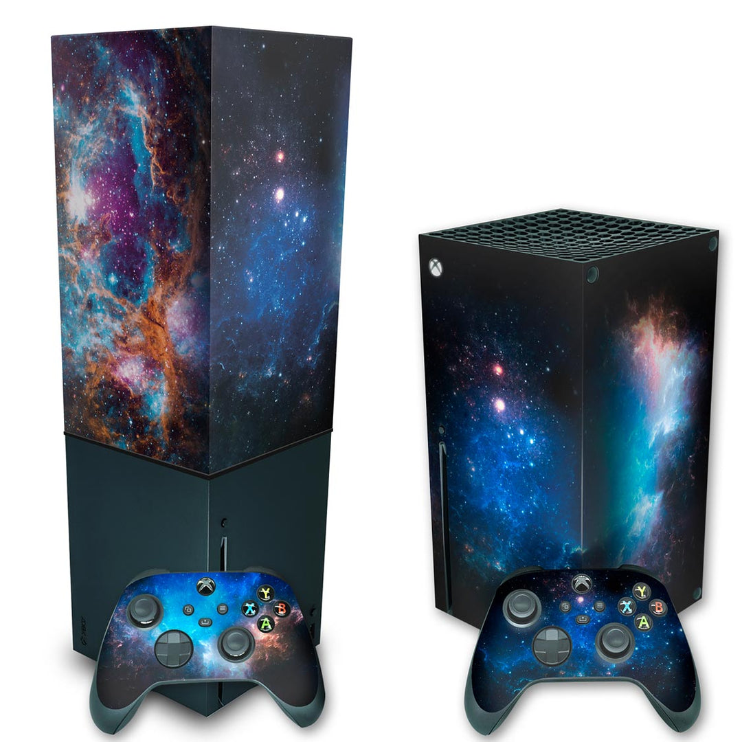 KIT Capa Anti Poeira e Skin Anti-Rage Xbox Series X Vertical - Universo Cosmos - Pop Arte Skins - foto 2