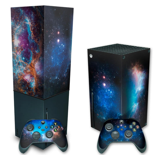 KIT Xbox Series X Skin Anti-Rage e Capa Anti Poeira Vertical - Universo Cosmos