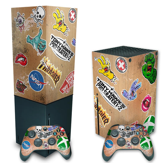 KIT Xbox Series X Skin Anti-Rage e Capa Anti Poeira Vertical - Tony Hawk's Pro Skater