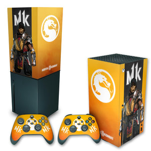 KIT Capa Anti Poeira e Skin Anti-Rage Xbox Series X Vertical - Mortal Kombat 11 - Pop Arte Skins