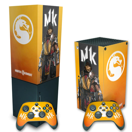 KIT Xbox Series X Skin Anti-Rage e Capa Anti Poeira Vertical - Mortal Kombat 11