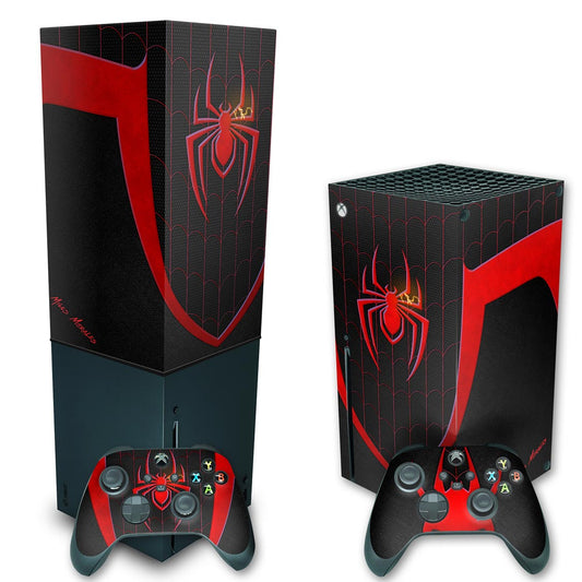 KIT Xbox Series X Skin Anti-Rage e Capa Anti Poeira Vertical - Spider-Man: Miles Morales