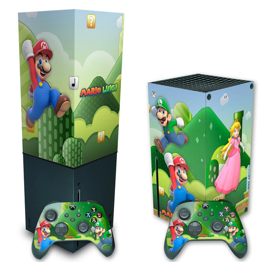 KIT Xbox Series X Skin Anti-Rage e Capa Anti Poeira Vertical - Super Mario