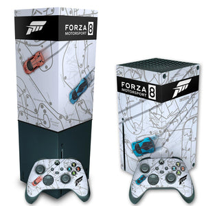 KIT Capa Anti Poeira e Skin Anti-Rage Xbox Series X Vertical - Forza Motor Sport 8 - Pop Arte Skins - foto 2
