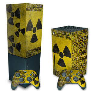 KIT Capa Anti Poeira e Skin Anti-Rage Xbox Series X Vertical - Radioativo - Pop Arte Skins - foto 2