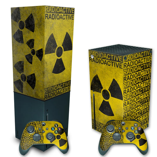 KIT Xbox Series X Skin Anti-Rage e Capa Anti Poeira Vertical - Radioativo