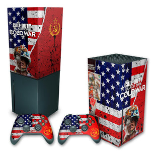 KIT Capa Anti Poeira e Skin Anti-Rage Xbox Series X Vertical - Call Of Duty Cold War - Pop Arte Skins