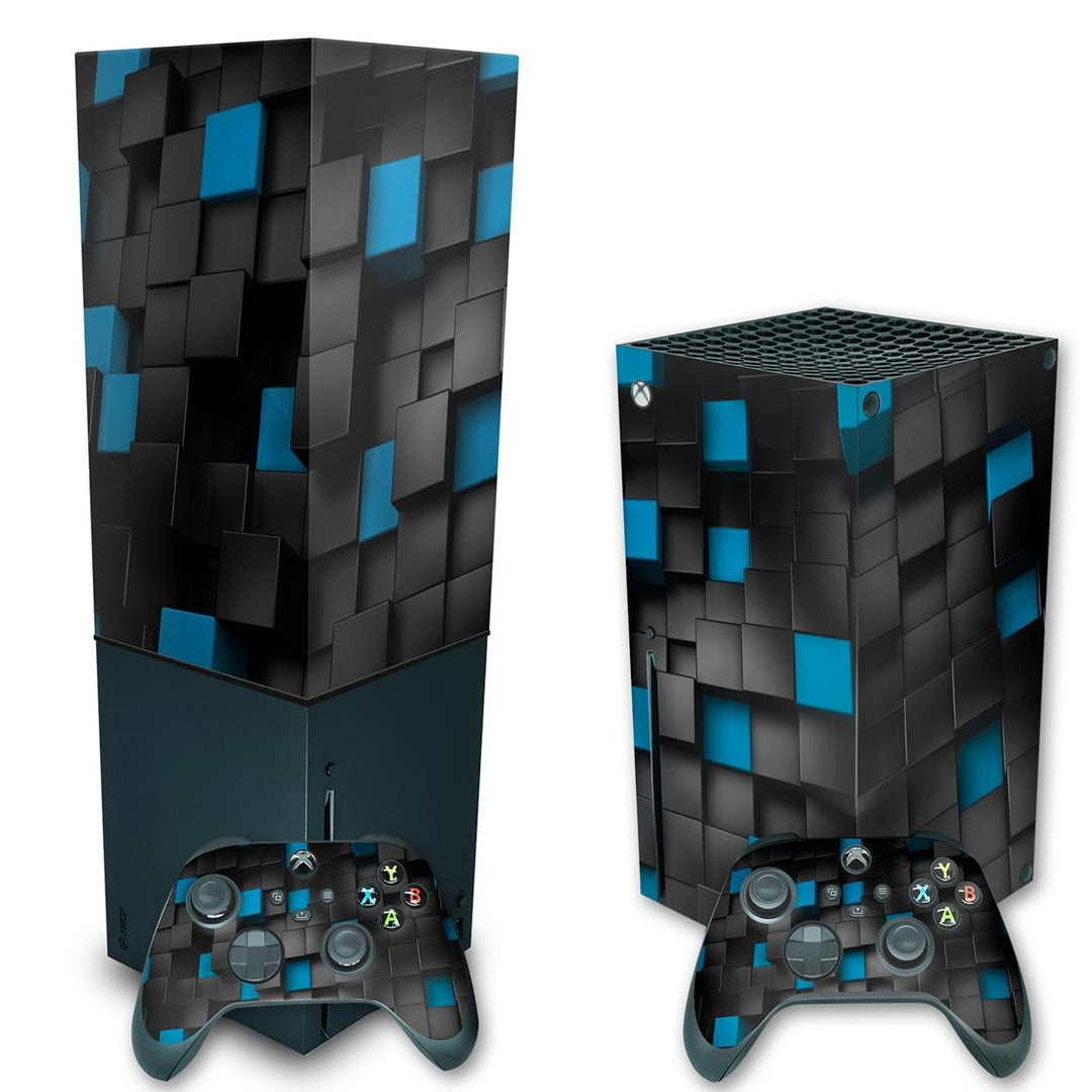 KIT Capa Anti Poeira e Skin Anti-Rage Xbox Series X Vertical - Cubos - Pop Arte Skins - foto 2