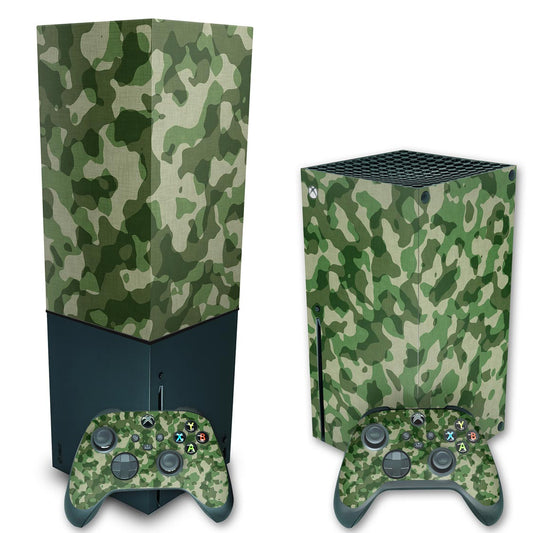 KIT Xbox Series X Skin Anti-Rage e Capa Anti Poeira Vertical - Camuflado Verde