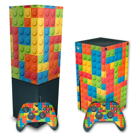 KIT Xbox Series X Skin Anti-Rage e Capa Anti Poeira Vertical - Lego Peça