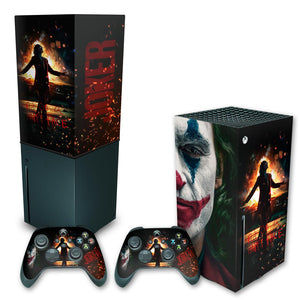 KIT Capa Anti Poeira e Skin Anti-Rage Xbox Series X Vertical - Joker Filme - Pop Arte Skins