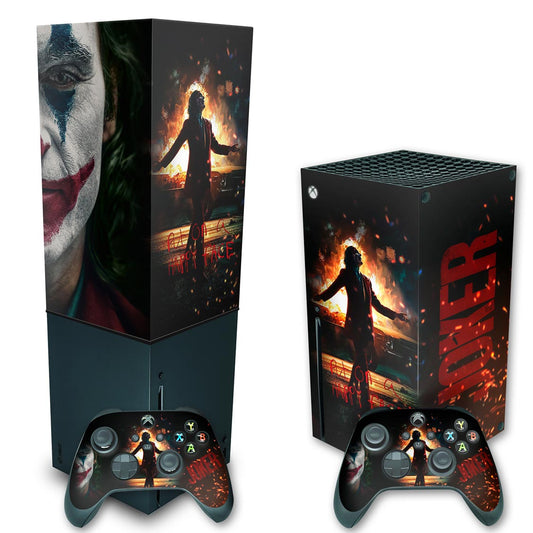 KIT Xbox Series X Skin Anti-Rage e Capa Anti Poeira Vertical - Joker Filme