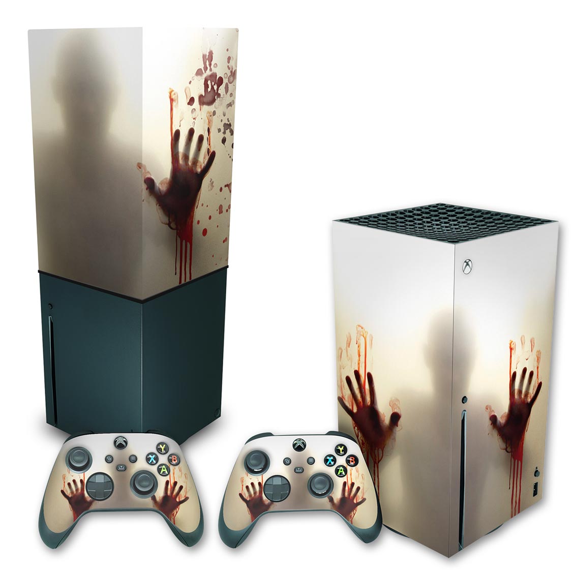 KIT Xbox Series X Skin Anti-Rage e Capa Anti Poeira Vertical - Fear The Walking Dead