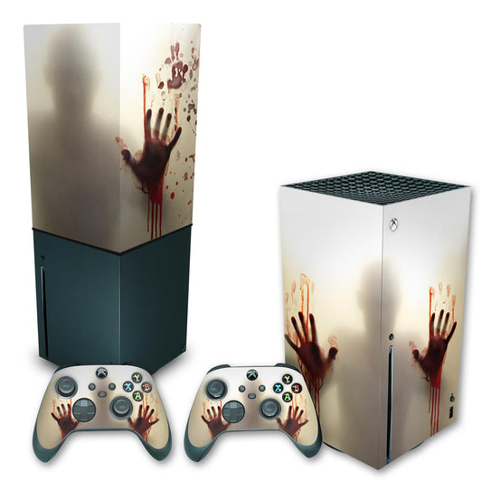 KIT Xbox Series X Skin Anti-Rage e Capa Anti Poeira Vertical - Fear The Walking Dead