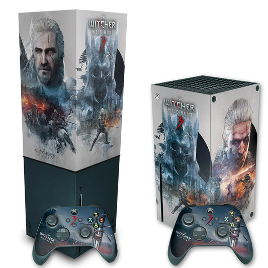 KIT Xbox Series X Skin Anti-Rage e Capa Anti Poeira Vertical - The Witcher 3