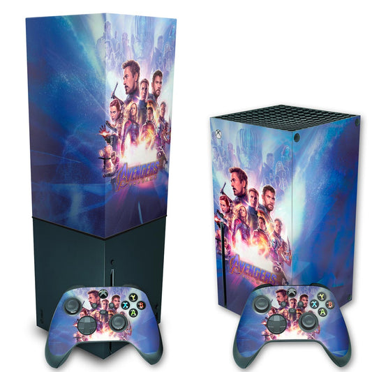 KIT Xbox Series X Skin Anti-Rage e Capa Anti Poeira Vertical - Vingadores Ultimato Endgame