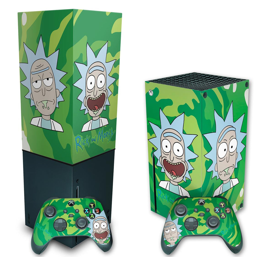 KIT Capa Anti Poeira e Skin Anti-Rage Xbox Series X Vertical - Rick And Morty - Pop Arte Skins - foto 2