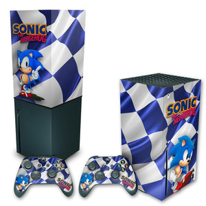 KIT Capa Anti Poeira e Skin Anti-Rage Xbox Series X Vertical - Sonic - Pop Arte Skins