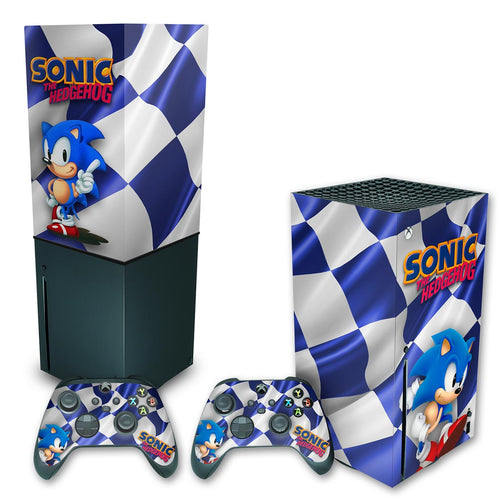 KIT Capa Anti Poeira e Skin Anti-Rage Xbox Series X Vertical - Sonic