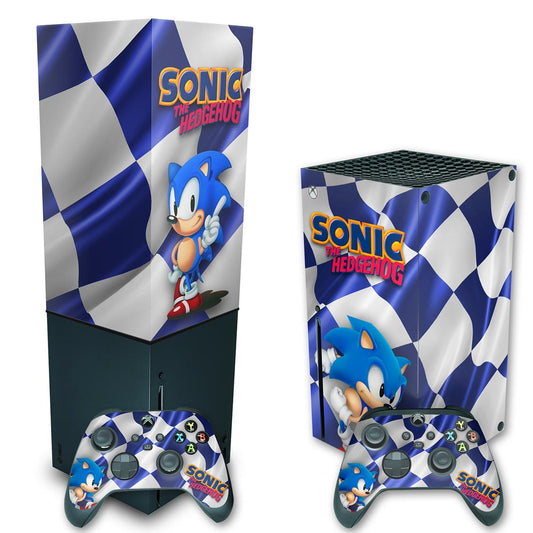 KIT Xbox Series X Skin Anti-Rage e Capa Anti Poeira Vertical - Sonic