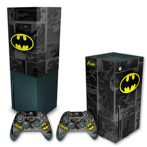 KIT Capa Anti Poeira e Skin Anti-Rage Xbox Series X Vertical - Batman Comics - Pop Arte Skins