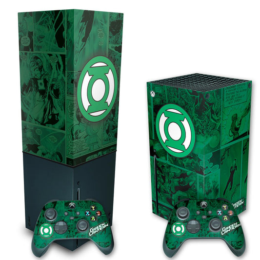 KIT Xbox Series X Skin Anti-Rage e Capa Anti Poeira Vertical - Lanterna Verde Comics