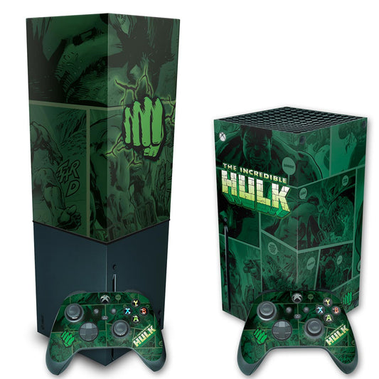 KIT Xbox Series X Skin Anti-Rage e Capa Anti Poeira Vertical - Hulk Comics