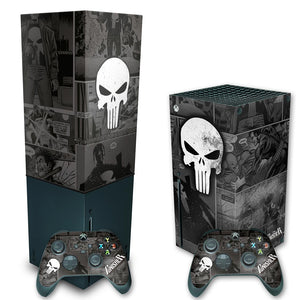 KIT Capa Anti Poeira e Skin Anti-Rage Xbox Series X Vertical - The Punisher Justiceiro Comics - Pop Arte Skins - foto 2